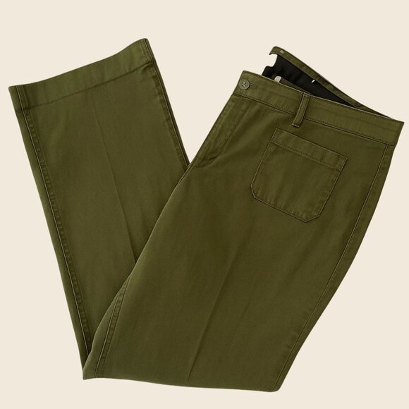 Coldwater Creek Pants Size 18 Olive Green Natural Fit Casual Fall Style - Picture 1 of 12